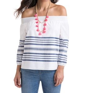 Vineyard Vines Breaker Stripe Off The Shoulder Top